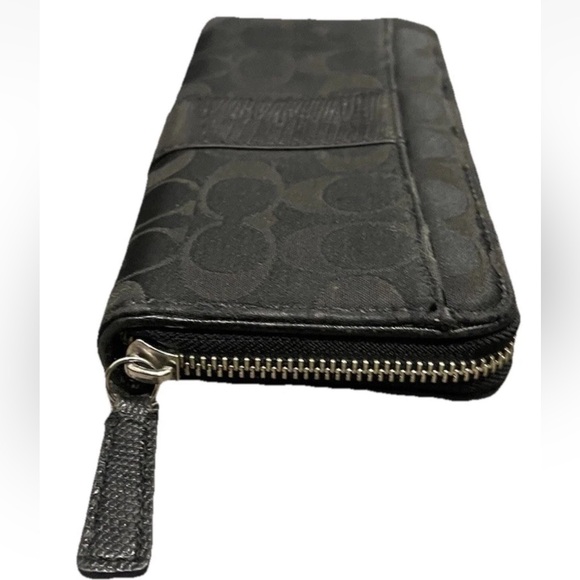 Vintage Coach Wallet Julia Op art Jacquard & Leather Envelope Wallet Black - Picture 3 of 13